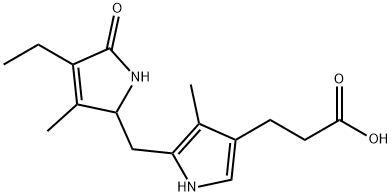 5-[(4-Ethyl-2,5-dihydro-3-methyl-5-oxo-1H-pyrrol-2-yl)methyl]-4-methyl-1H-pyrrole-3-propanoic acid 结构式