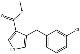 4-(3-氯苄基)-1H-吡咯-3-甲酸甲酯 结构式