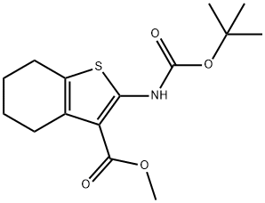 2-((叔丁氧基羰基)氨基)-4,5,6,7-四氢苯并[B]噻吩-3-甲酸甲酯 结构式