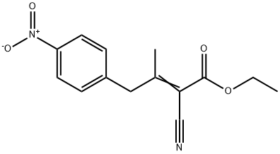 (E)-2-氰基-3-甲基-4-(4-硝基苯基)丁-2-烯酸乙酯 结构式