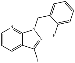 1-(2氟苯甲醇)-3-碘-1H-吡唑并[3,4-B] 吡啶 结构式