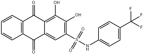 3,4-Dihydroxy-9,10-dioxo-N-(4-(trifluoroMethyl)phenyl)-9,10-dihydroanthracene-2-sulfonaMide 结构式