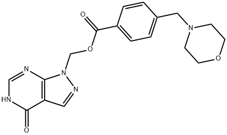 4-(Morpholinomethyl)benzoic acid (4,5-dihydro-4-oxo-1H-pyrazolo[3,4-d]pyrimidine-1-yl)methyl ester 结构式