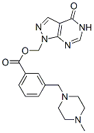 3-[(4-Methylpiperazino)methyl]benzoic acid (4,5-dihydro-4-oxo-1H-pyrazolo[3,4-d]pyrimidine-1-yl)methyl ester 结构式