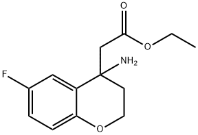 4-氨基-6-氟-3,4-二氢-2H-1-苯并吡喃-4-乙酸乙酯 结构式