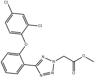 2-[5-[2-(2,4-二氯苯氧基)苯基]-2H-四唑-2-基]乙酸甲酯 结构式