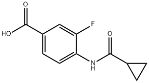 3-氟-4-(环丙甲酰氨基)苯甲酸 结构式