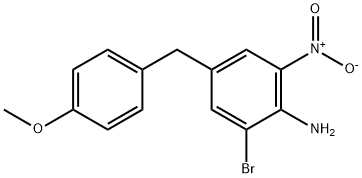 2-溴-4-(4-甲氧基苄基)-6-硝基苯胺 结构式