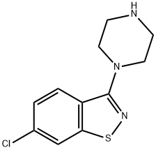 6-Chloro-3-(piperazin-1-yl)benzol[d]isothiazole 结构式