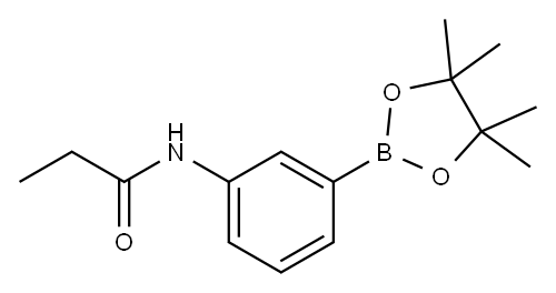 N-(3-(4,4,5,5-四甲基-1,3,2-二氧硼杂环戊烷-2-基)苯)丙酰胺 结构式