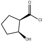 Cyclopentanecarbonyl chloride, 2-hydroxy-, (1R-cis)- (9CI) 结构式