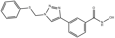 N-HYDROXY-3-[1-(PHENYLTHIO)METHYL-1H-1,2,3-TRIAZOL-4-YL]BENZAMIDE 结构式