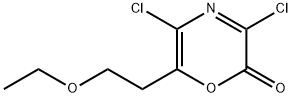 2H-1,4-Oxazin-2-one,  3,5-dichloro-6-(2-ethoxyethyl)- 结构式