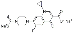 1-环丙基-7-[4-(二硫基羧基)-1-哌嗪基]-6-氟-1,4-二氢-4-氧代-3-喹啉甲酸 钠盐 (1:2) 结构式