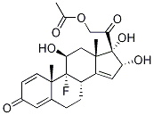 (11β,16α)-21-(Acetyloxy)-9-fluoro-11,16,17-trihydroxy-pregna-1,4,14-triene-3,20-dione 结构式