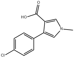 4-(4-CHLOROPHENYL)-1-METHYL-1H-PYRROLE-3-CARBOXYLIC ACID 结构式