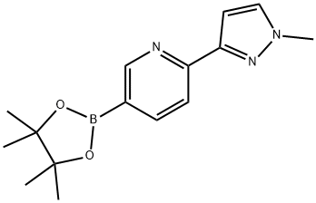 2-(1-甲基-1H-吡唑-3-基)吡啶-5-硼酸频哪醇酯 结构式