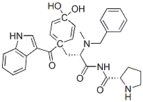 4-hydroxy-1-(1H-indol-3-ylcarbonyl)prolyl-N-(phenylmethyl)-N-methyl-tyrosineamide 结构式