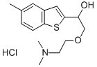 alpha-((2-(Dimethylamino)ethoxy)methyl)-5-methylbenzo(b)thiophene-2-me thanol hydrochloride 结构式