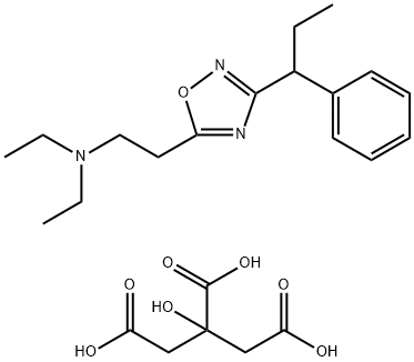 5-[2-(diethylammonio)ethyl]-3-(1-phenylpropyl)-1,2,4-oxadiazolediylium citrate 结构式