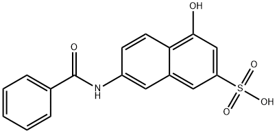 2-苯甲酰基氨基-5-萘酚-7-磺酸 结构式