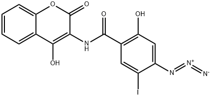 3-(4-azido-5-iodosalicylamido)-4-hydroxycoumarin 结构式