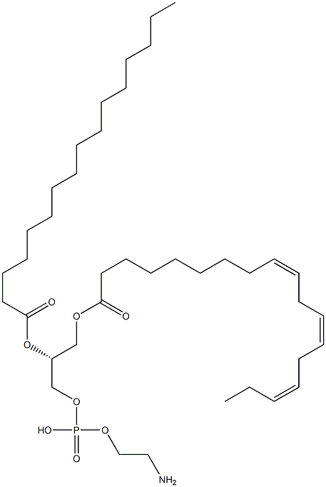 2-亚油酰-1-棕榈酰-SN-甘油-3-膦酸乙醇胺 结构式