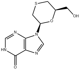 9-[(2R,6R)-6-(hydroxymethyl)-1,4-oxathian-2-yl]-3H-purin-6-one 结构式