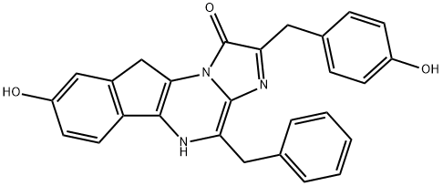 1H-Imidazo[1,2-a]indeno[1,2-e]pyrazin-1-one,  5,10-dihydro-8-hydroxy-2-[(4-hydroxyphenyl)methyl]-4-(phenylmethyl)- 结构式