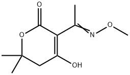 5,6-dihydro-6,6-dimethyl-4-hydroxy-3-(1-(methoxyimino)ethyl)-2H-pyran-2-one 结构式