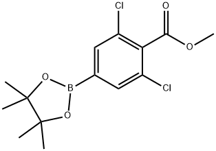 2,6-二氯-4-(4,4,5,5-四甲基-1,3,2-二氧硼杂环戊烷-2-基)苯甲酸甲酯 结构式