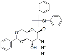 TERT-BUTYLDIPHENYLSILYL-2-AZIDO-4,6-O-BENZYLIDENE-2-DEOXY-BETA-D-GALACTOPYRANOSIDE 结构式