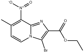 3-溴-7-甲基-8-硝基咪唑并[1,2-A]吡啶-2-甲酸乙酯 结构式