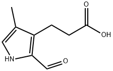 3-(2-甲醛-4-甲基吡咯)-丙酸 结构式