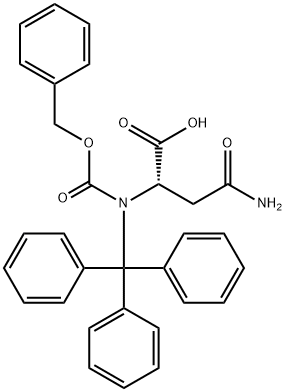N-苄氧羰基-N'-三苯甲基-L-天冬酰胺 结构式