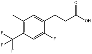 3-(2-氟-5-甲基-4-(三氟甲基)苯基)丙酸 结构式