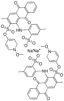 disodium 2-[(4-azanidyloxysulfonyl-3-methyl-9,10-dioxo-anthracen-1-yl) amino]-5-methyl-benzenesulfonate 结构式