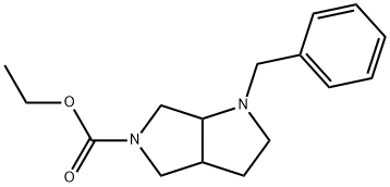 1-苄基六氢吡咯并[3,4-B]吡咯-5(1H)-甲酸乙酯 结构式