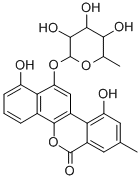 12-((6-Deoxyhexopyranosyl)oxy)-1,10-dihydroxy-8-methyl-6H-benzo(d)naph tho(1,2-b)pyran-6-one 结构式