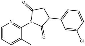 3-(3-Chlorophenyl)-1-(3-methyl-2-pyridinyl)-2,5-pyrrolidinedione 结构式