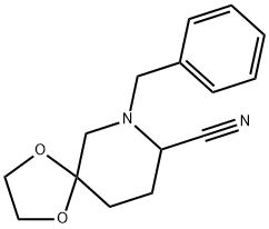 7-苯基甲基-1,4-二噁-7-氮杂螺[4.5]癸烷-8-甲腈 结构式