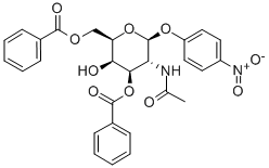4-硝基苯基-2-乙酰氨基-2 - 脱氧-3,6-二-O-苯甲酰基-Β-D-吡喃半乳糖苷 结构式