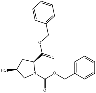 (2S,4S)-1,2-二苄氧羰基-4-羟基吡咯烷 结构式