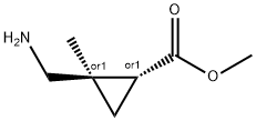 Cyclopropanecarboxylic acid, 2-(aminomethyl)-2-methyl-, methyl ester, trans- 结构式