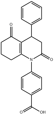 4-(2,5-二氧代-4-苯基-3,4,5,6,7,8-六氢喹啉-1(2H)-基)苯甲酸 结构式