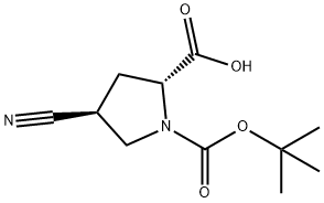 (2R-反式)-4-氰基-1,2-吡咯烷二羧酸 1-叔丁酯 结构式