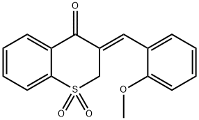 (Z)-2,3-Dihydro-3-((2-methoxyphenyl)methylene)-4H-1-benzothiopyran-4-o ne 1,1-dioxide 结构式