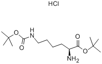 N(e)-Boc-L-赖氨酸叔丁酯盐酸盐 结构式