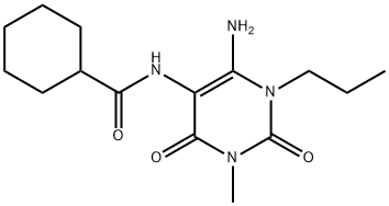 Cyclohexanecarboxamide,  N-(6-amino-1,2,3,4-tetrahydro-3-methyl-2,4-dioxo-1-propyl-5-pyrimidinyl)- 结构式