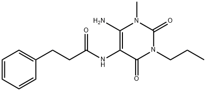 Benzenepropanamide,  N-(6-amino-1,2,3,4-tetrahydro-1-methyl-2,4-dioxo-3-propyl-5-pyrimidinyl)- 结构式